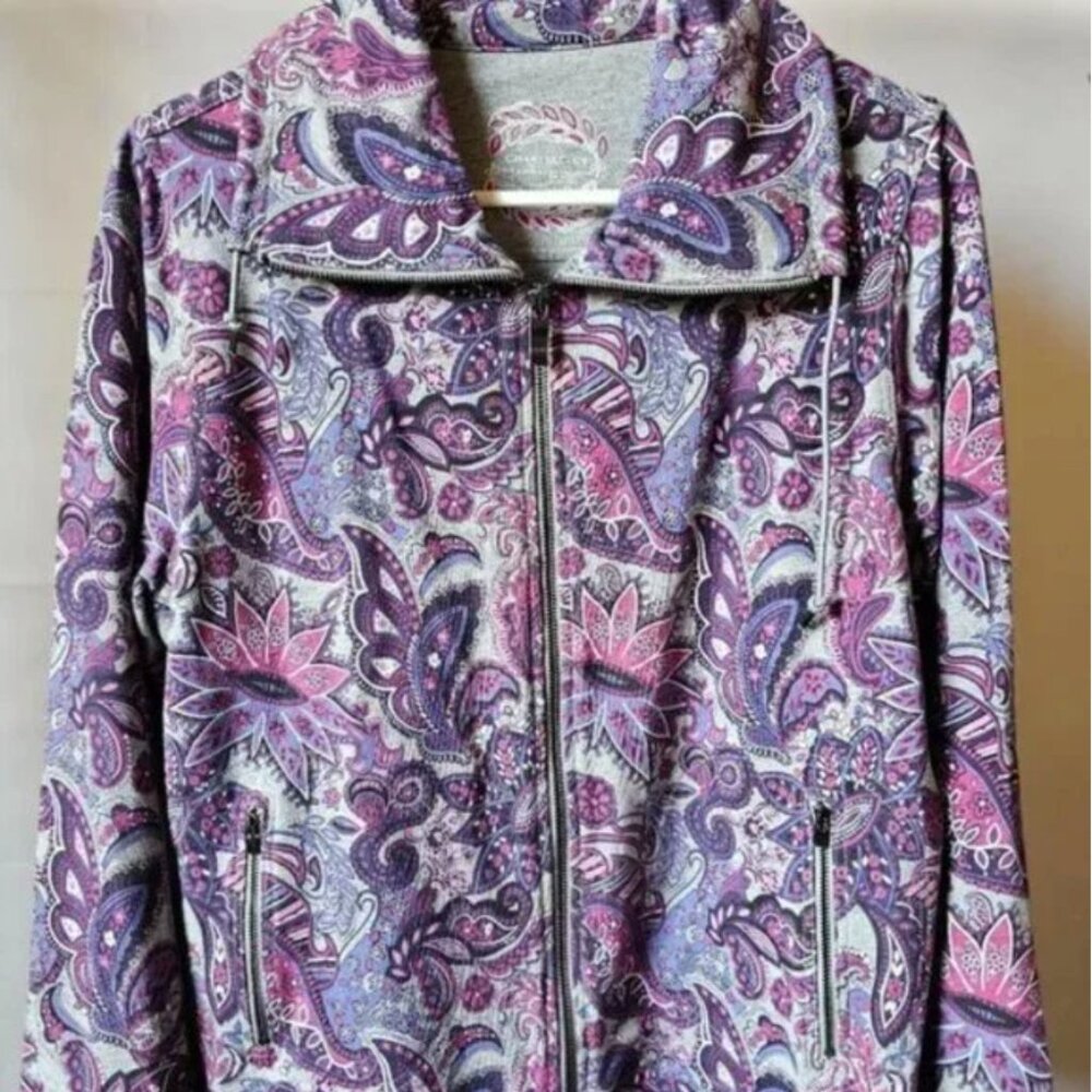Charter Club Paisley Floral Jacket - Size L